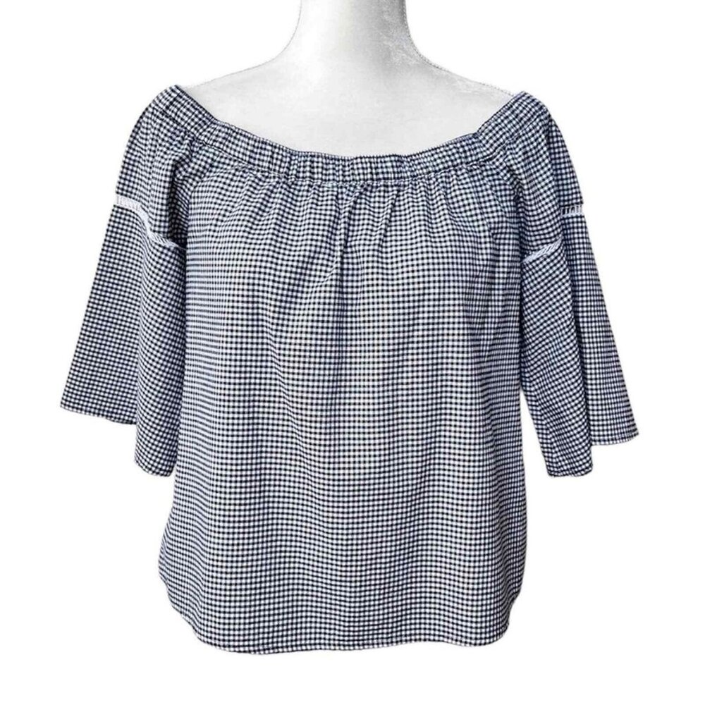 A&F Gingham Off the Shoulder Top